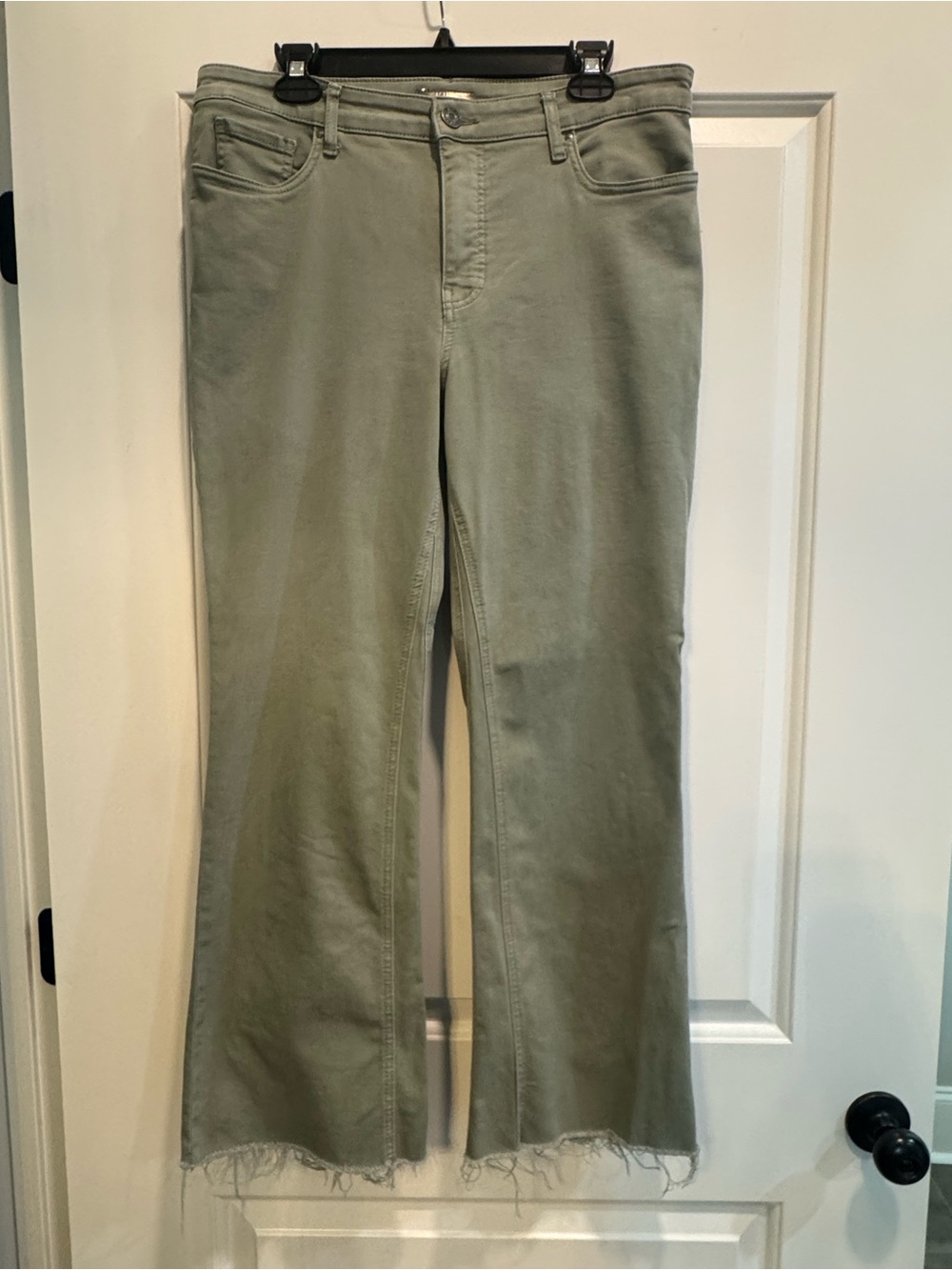 Kut from the Kloth Olive Green Raw Hem Jeans